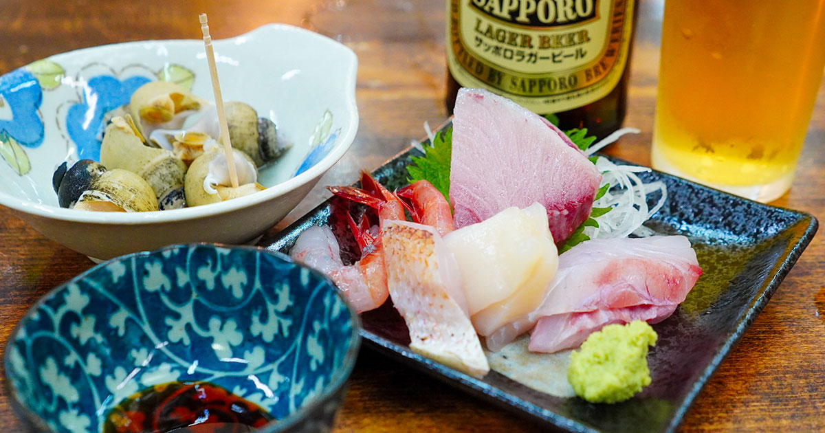 新潟『古川鮮魚』鮮魚店でお昼飲み！ちょい飲みセットは手頃なのにノドグロ入り