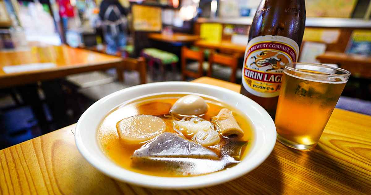 上野公園『東照宮第一売店』70年続く公園の森の昭和食堂。瓶ビールとおでんで乾杯