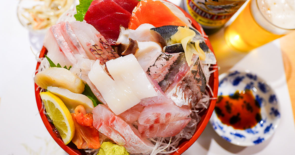 松戸『大衆割烹 大黒』刺身桶盛りが1,500円!駅前地下にある飲兵衛の楽園で魚介三昧